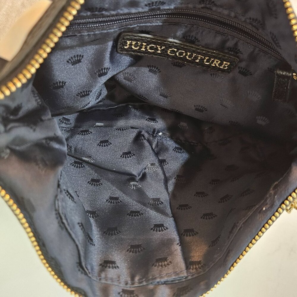 Juicy Couture Black White Striped Malibu Crossbody Bag Gold‎ Chain & Logo Plate - Picture 4 of 9
